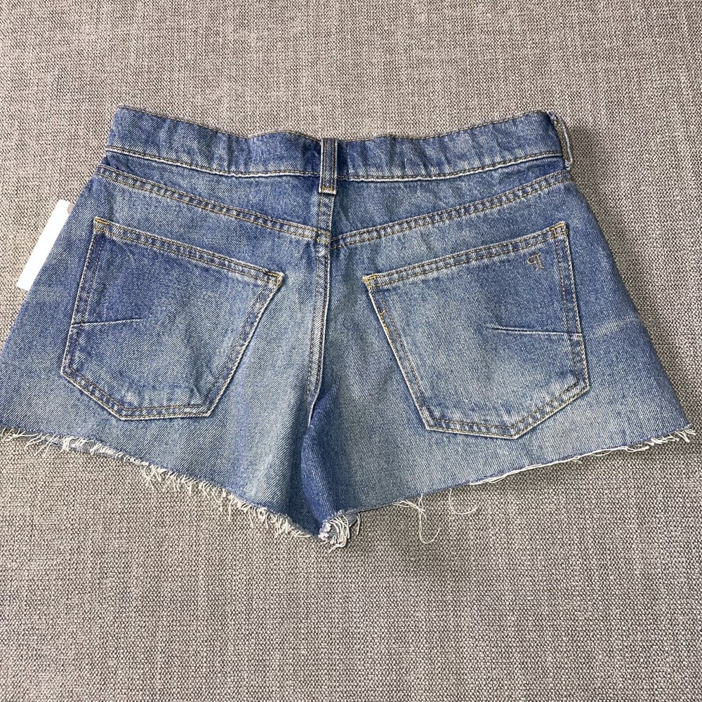 Anthropologie Pilcro Denim Shorts Women 27 Blue Casual Frayed Hem Forsythia Wash - Picture 6 of 11